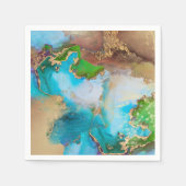 Geode faux goudblauw paarse groene stenen agaat ch servet (Voorkant)