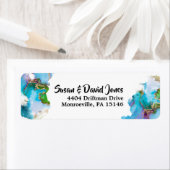 Geode faux goudblauw vredestichtend gemstone moder etiket (Insitu)