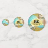 Geode faux goudblauwe waterverf agaat party confetti (Achterkanten)