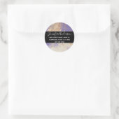 Geode faux gouden paarse verf textuur marmeren loo ronde sticker (Tas)
