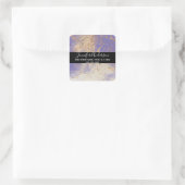 Geode faux gouden paarse verftextuur ziet er chic  vierkante sticker (Tas)