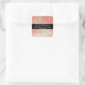 Geode faux gouden roos roze verf textuur look chic vierkante sticker (Tas)
