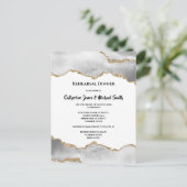 Geode faux gouden witte agaat waterverf chic uitnodiging briefkaart (Staand voorkant)