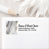 Geode faux goudwitte waterverf, stijlvol etiket (Insitu)