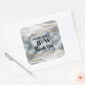 Geode faux zilvergouden witte waterverf vierkante sticker (Envelop)