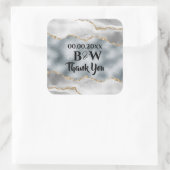 Geode faux zilvergouden witte waterverf vierkante sticker (Tas)