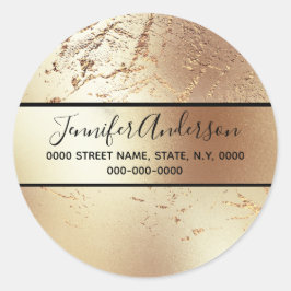 Geode goud metallisch uiterlijk schimere marmer te ronde sticker