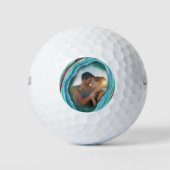 Geode in Turquoise Blue Green met uw foto Golfballen (Voorkant)