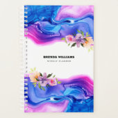 Geode inktextuur florale accentuering planner (Voorkant)