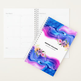 Geode inktextuur florale accentuering planner