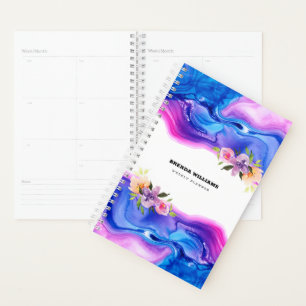 Geode inktextuur florale accentuering planner