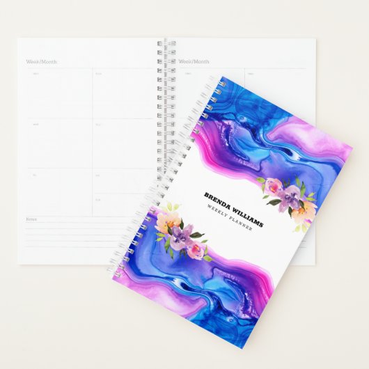 Geode inktextuur florale accentuering planner (Display)