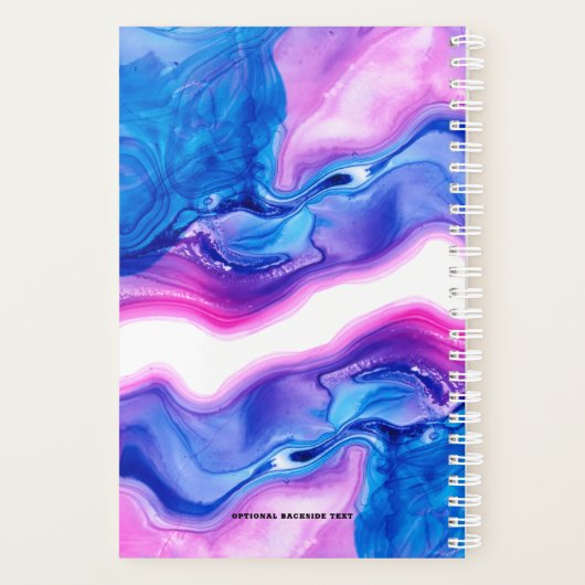 Geode inktextuur florale accentuering planner (Achterkant)