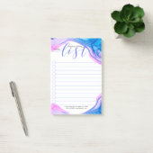 Geode-inktvloeistofkleuren en lijsttypografie post-it® notes (Kantoor)