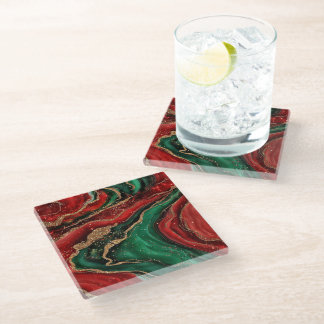 Geode Kerst Coaster Glazen Onderzetter