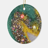Geode kerstversiering keramisch ornament (Links)