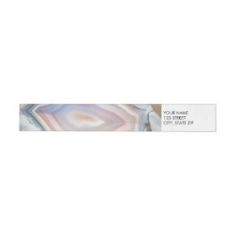 Geode Kristal Bruiloft Foto Wrap Around Label Adreslabel Wikkel