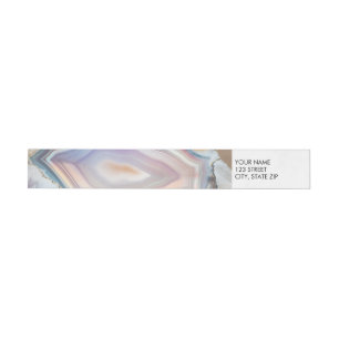 Geode Kristal Bruiloft Foto Wrap Around Label  Adreslabel Wikkel