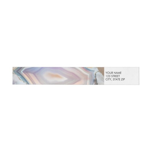 Geode Kristal Bruiloft Foto Wrap Around Label  Adreslabel Wikkel (Individueel)