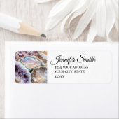 Geode Kristal Bruiloft Retouradres Labels (Insitu)