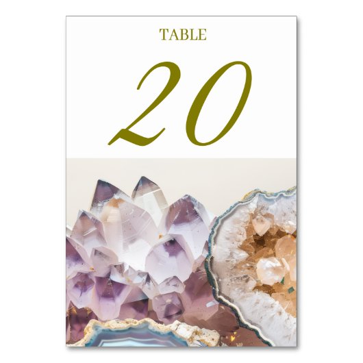 Geode Kristal Bruiloft Tafelkaarten Kaart (Voorkant)