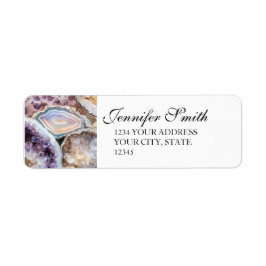 Geode Kristal Huwelijk Retouradres Labels