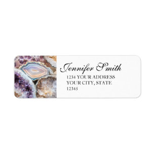 Geode Kristal Huwelijk Retouradres Labels 