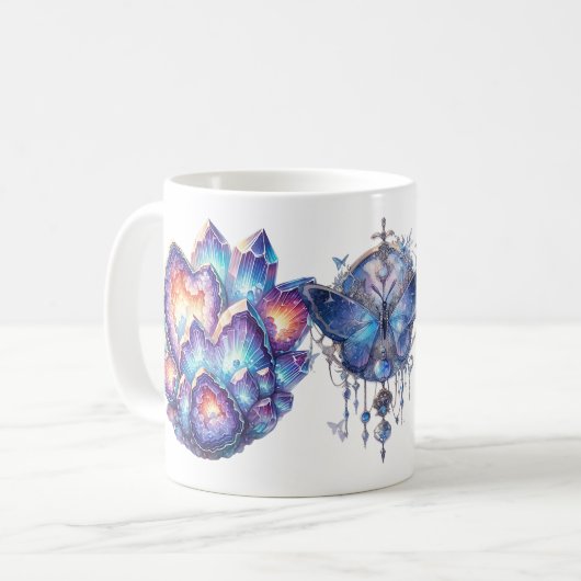 Geode kristalcluster koffiemok (Voorkant links)
