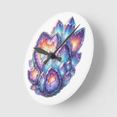 Geode kristalcluster ronde klok (Hoek)