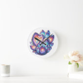 Geode kristalcluster ronde klok (Huis)