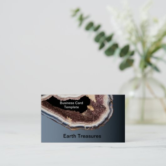 Geode Minerals Agates Crystals Visitekaartje (Staand voorkant)