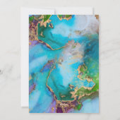 Geode moderne faux gouden abstracte edelsteen pauw feestdagenkaart (Achterkant)