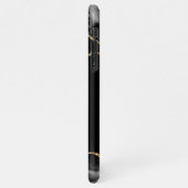 Geode monogram zwart-wit en goudgrijs iPhone hoesje (Linkerkant)