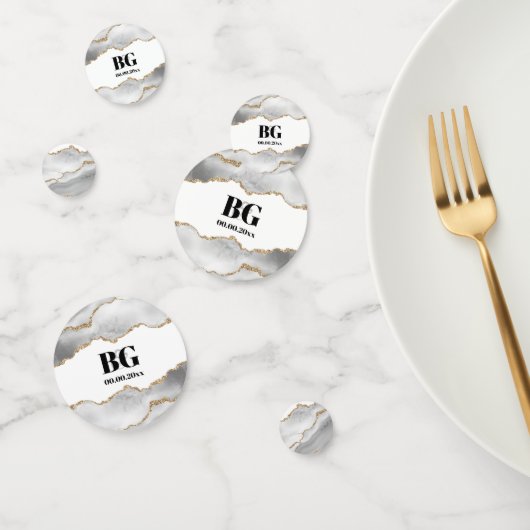 Geode namaak goud wit aquarel agaat chic confetti (Groep)