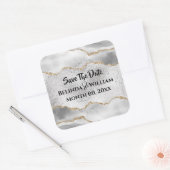 Geode namaak zilver goud wit agaat waterverf chic vierkante sticker (Envelop)