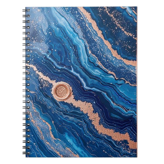Geode-ontwerp met roze gouden accenten notitieboek (Voorkant)