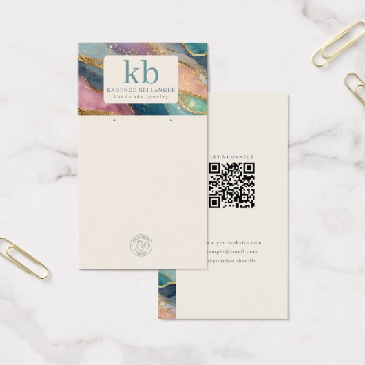 Geode Patroon Monogram Sieraden Displaykaarten Visitekaartje (Kantoor)