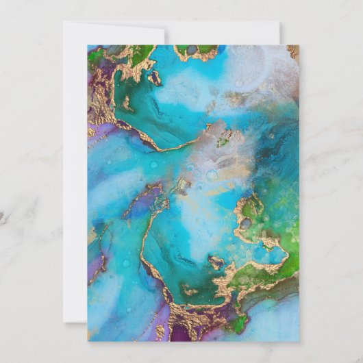 Geode pauw kleuren abstracte agaat modern chic kaart (Achterkant)