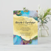 Geode peace ock abstract agate kleuren modern chic kaart (Staand voorkant)