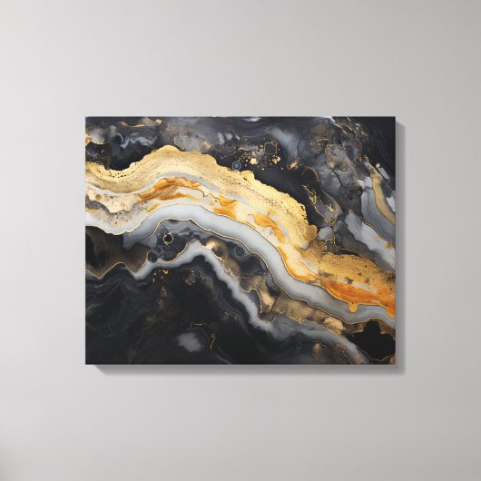 Geode Print in Zwart Goud Grijs Goede Wall Art (Voorkant)