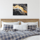 Geode Print in Zwart Goud Grijs Goede Wall Art (Insitu (Slaapkamer))