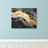 Geode Print in Zwart Goud Grijs Goede Wall Art (Insitu (Houten vloer))