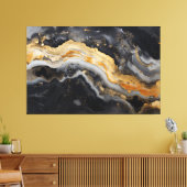 Geode Print in Zwart Goud Grijs Goede Wall Art (Insitu (Woonkamer))