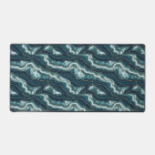Geode Rotsformatie | Teal Navy Goud Bureaumat (Voorkant)