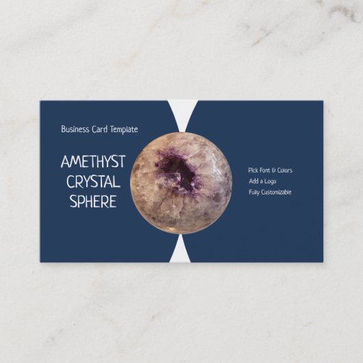 Geode Sphere Amethyst Crystal Visitekaartje (Voorkant)