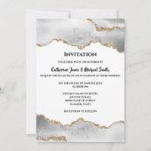 Geode waterverf faux gouden witte agaat elegant kaart (Voorkant)