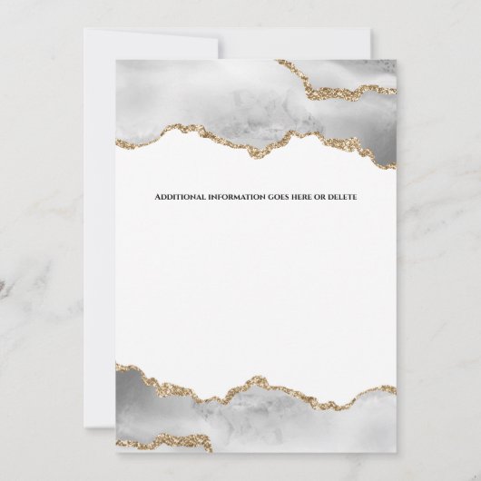 Geode waterverf faux gouden witte agaat elegant kaart (Achterkant)