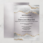 Geode waterverf Gold Silagate bruiloft Kaart (Voorkant / Achterkant)