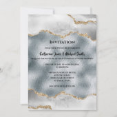 Geode waterverf goud zilver witte agaat chic kaart (Voorkant)