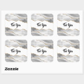 Geode waterverf wit faux gouden agaat elegant vierkante sticker (Vel)